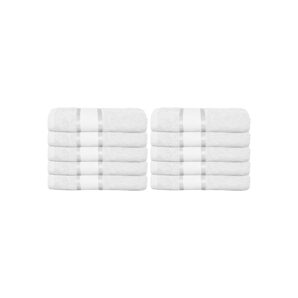 Set 12 Prosoape ieftine 30x30cm bumbac pakistanez 400 g/mp Alb Optic