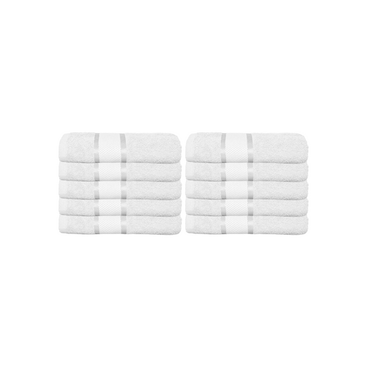 Set 12 Prosoape ieftine 30x30cm bumbac pakistanez 400 g/mp Alb Optic