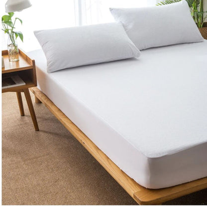 Set 10 Huse saltea 90x200cm impermeabile bumbac frotir Alb 10xPIFE90