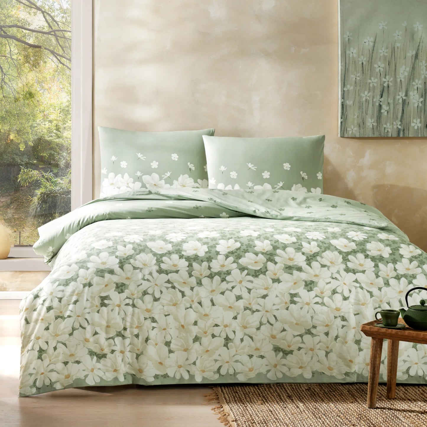 Lenjerie de pat April verde TAC (Bumbac Ranforce)