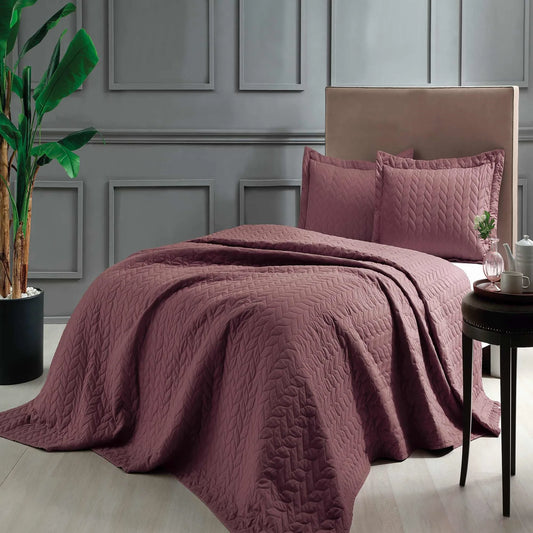 Cuvertura pat matlasata TAC DELUXE pentru 2 persoane Glory bordo