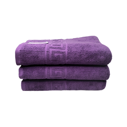 Set 3 Prosoape Bumbac 70×130cm 550 gr/mp Greek Border Purple