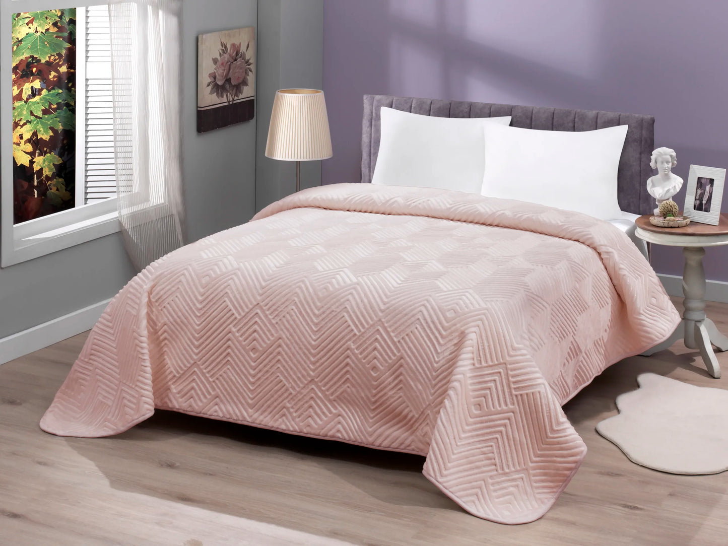Patura Embosata Prime cocolino 555 roz pudra 200x220cm