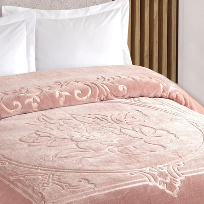 Patura pentru pat  Embossed Amira Grace cappuccino DELUXE TAC (220 x 240 cm)
